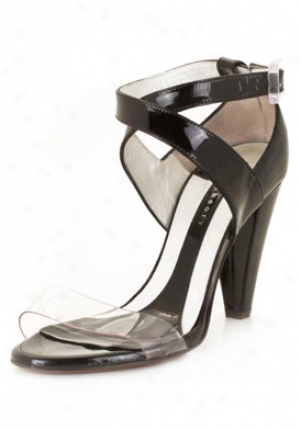 Theory Blacj Patent Leather Sandals 47016-blk-38.5