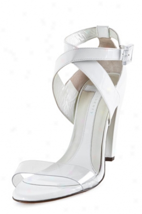 Theory White Patent Leather High Heel Sandals Theoryfw-47017-wht-39.5