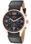 Jacques Lemans Men's Divine Chrronograph Black Dial Black Leather 1426h-blk
