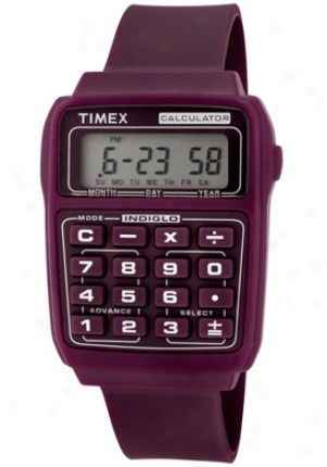 Timex Calculator Multifunction Grey Digital Dial Berry Resin 2n189