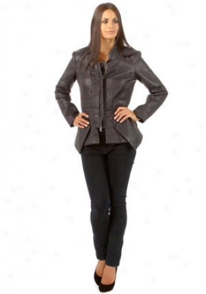 Torn Black Quilted Jacket Ja-20701selma-blk-s