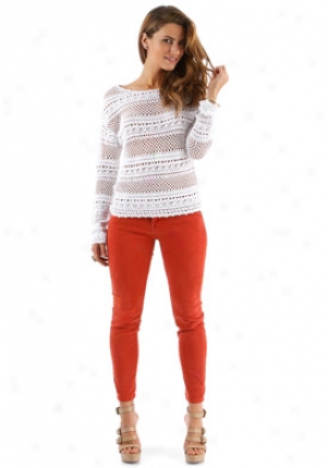 Torn Wuite Knitted Top Wtp-int32820mac-white-m