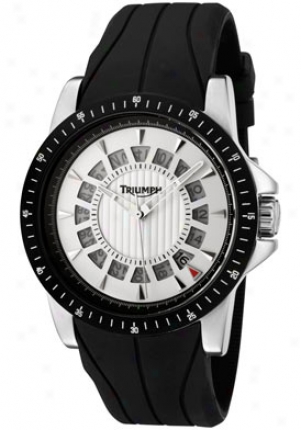 Triumph Motorcycles Men's White Dial Black Silicon 3060-02