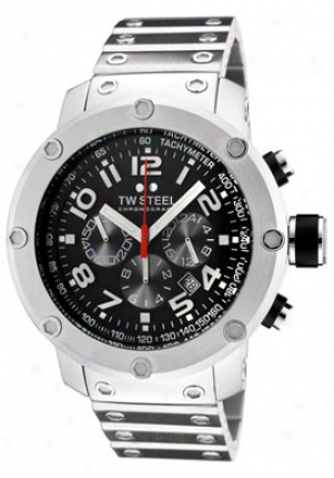 Tw Steel Men's Majesty Tech Chronograph Black Dial Stainless Strel Tw126