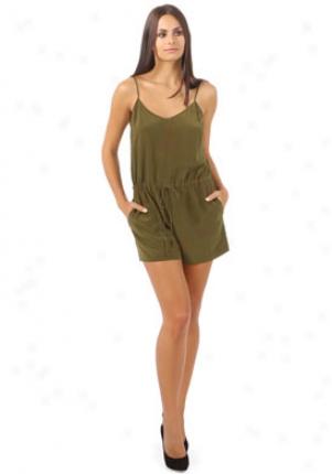 Twelfth Street By Cynthia Vincent Military Green Short Romper On-60420-army-8