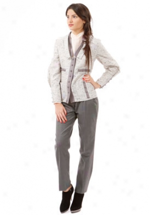 Valentino Black And Pure Taffeta Tweed Jacket Ja-4b223-bkwht-12