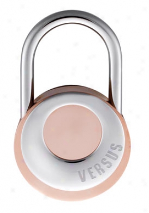 Versus Charms No 1 Ion Plated Rose Gold Tone And Silver Tone Padlock Key Ring Vcxk099a00O0000