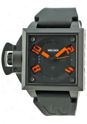 Welder Stainless Steel Black Dial Orange Index 40mm K25b-4500 Db Bk-or