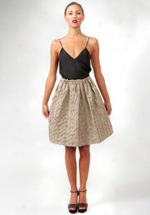 Yves Saint Laurent Beige Undulating Pattern Skirt Wbt-215049-yeh40-oro-42