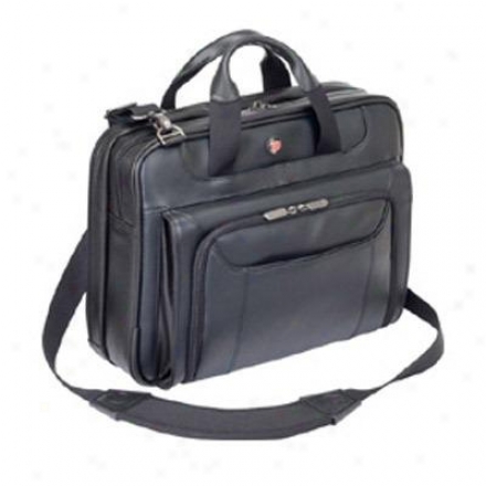 14" Leather Corporate Traveler Laptop Case - Black Cuct02ual