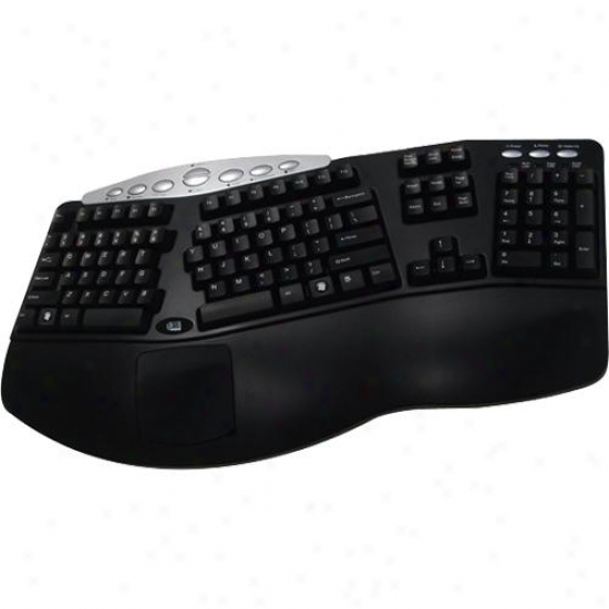 Adesso Pk-208b Tru-form Media Contoured Ergonomic Keyboard With Hot Keys