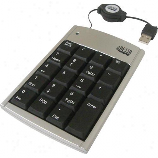 Adesso Usb Numeric Keypad Slvr/blk