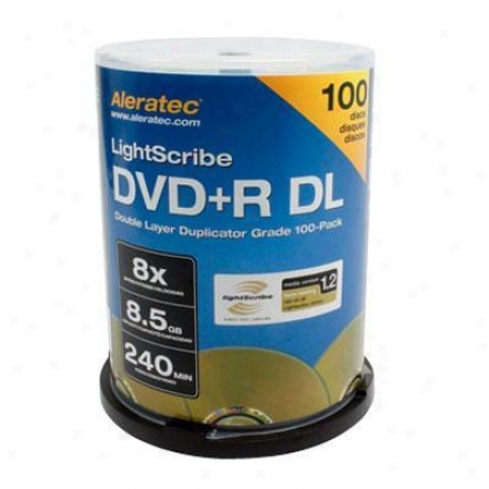 Aleratec Dvd+r Double Layer 8x Lightscribe Duplicator Grade 100-pack