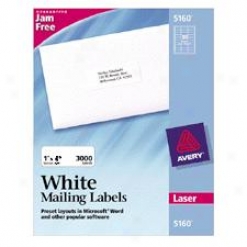 Avery White Laser Printer Labels 5161