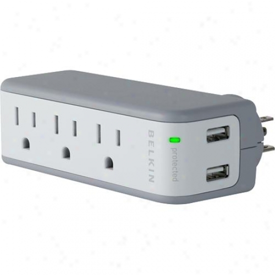 Belkin Bz103050tvl Mini Surge Protector And Usb Charger