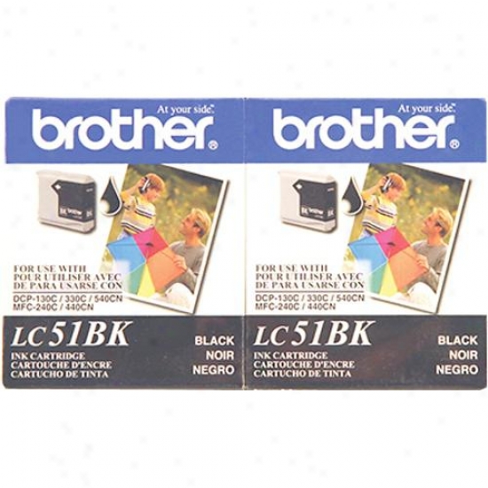 Brother Lc51bk2pks Lc51 2-pack Of Black Ink Printer Cartridges - Replacement