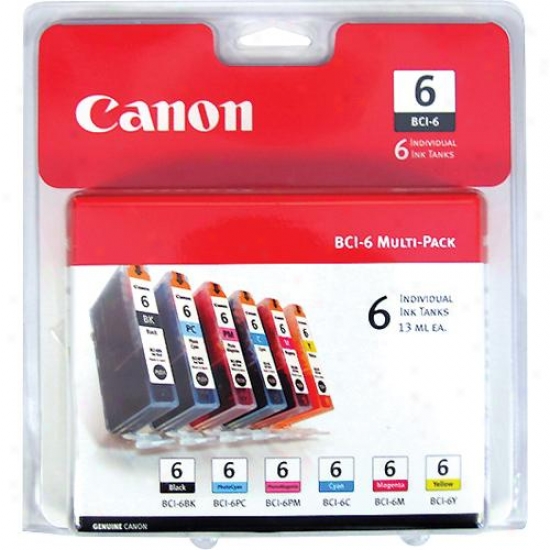 Canon Bci-6 Six Pack Ink Cartridges For Digital Photo Printers