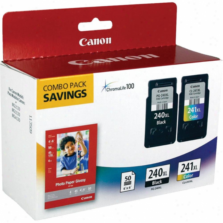 Canon Pg-240 & Cl-241 Ink Cartridges With Photo Paper