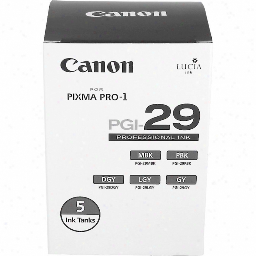 Canon Pgi-29 Lucia Series Monochrome Ink Tanks - Five Monochrome Pack