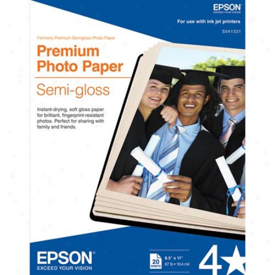 Epson S041331 8.5" X 11.0" Premium Semigloss Photo Paper