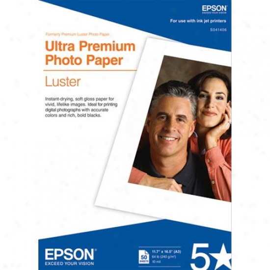 Epson S041406 Premium Luster Photo Paper 11.7 X 16.5 50 Sheets