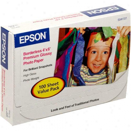 Epson S041727 Premium Gloss White Phogo Paper - 4" X 6" ( 100 Sheets )