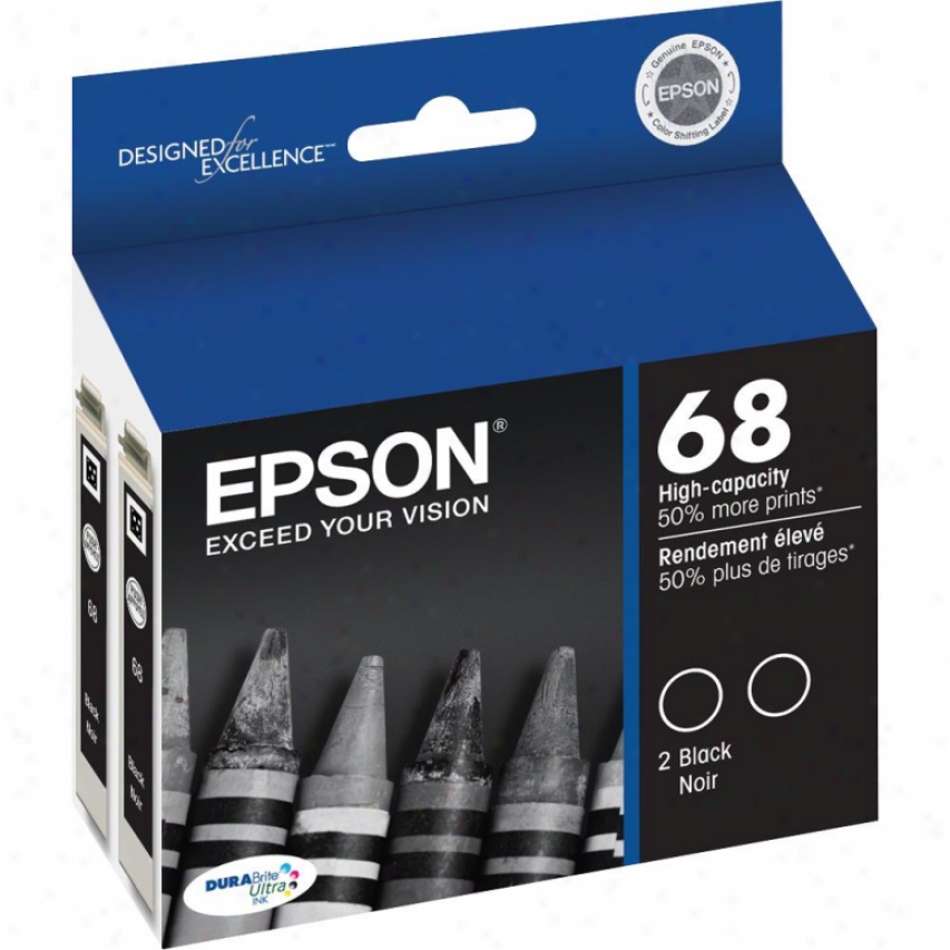 Epson T068120-d2 Durabrite Hi-capacity Dual-pack Ink Cartridge - Black