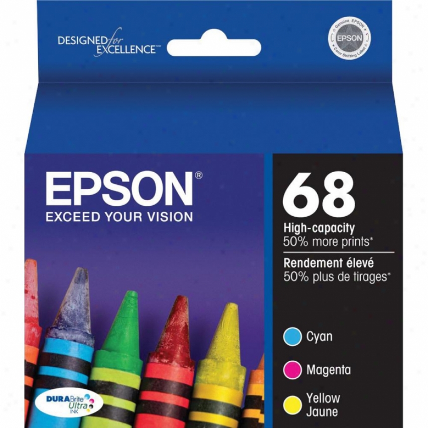 Epson T068520 High Capacity Color Multi-pack-cyan/magenta/ysllow Cartridges