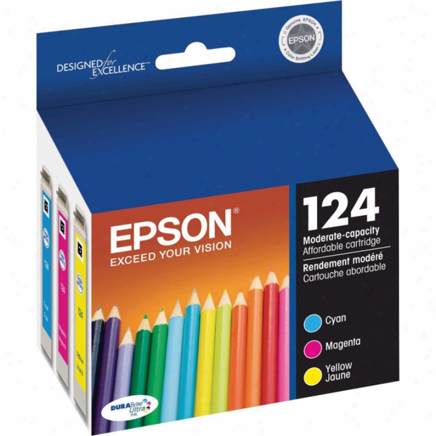 Epsoh T124520 124 Mkderate-capacity Color Multi-pack Ink Cartridges