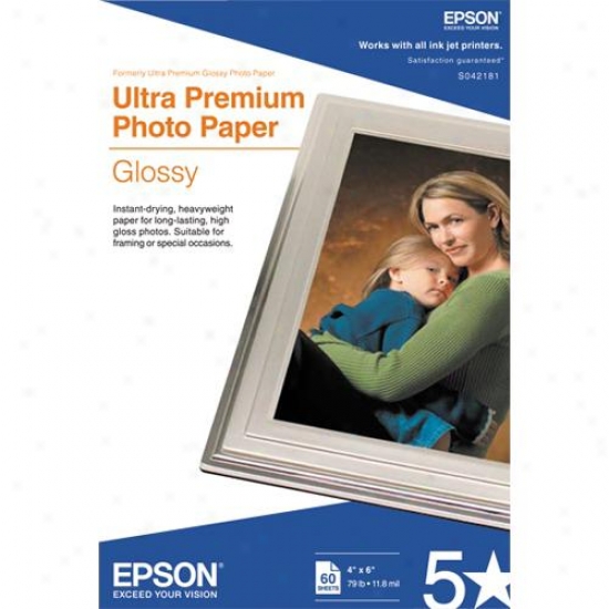 Epson Ultra Premium Glossy Photo Paper 4" X 6", 60 Sheets
