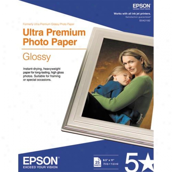Epson Ultra Premium Glossy Photo Paper 8.5" X 11", 25 Sheets