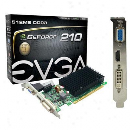 Evga Geforce 210 512mb Ddr3 Pci Express 2.0 X16 Video Card - 512-p3-1311-kr