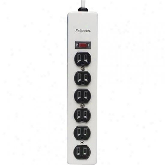 Fellowes 6 Outlet Metal Power Strip - 99027