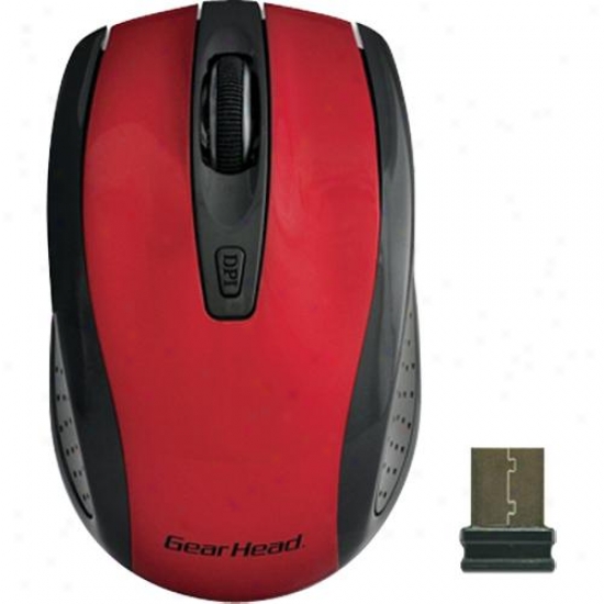 Gear Head 2.4 Ghz Wireless Optical Nano Mouse - Red - Mp2225red