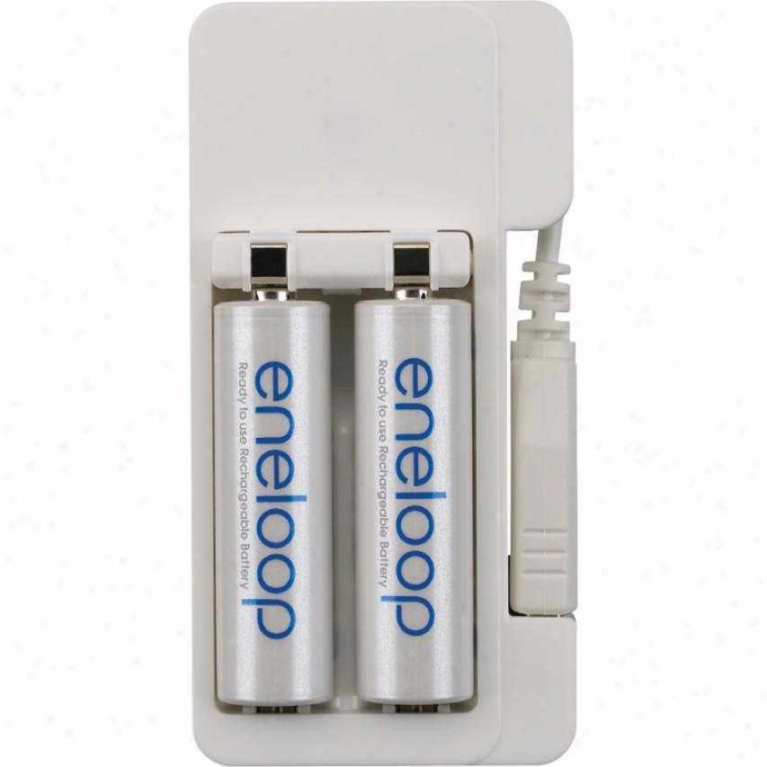 Ge/sanyo Eneloop Aa Nimh Battery 2-pack With Usb Charger Mdu012aan