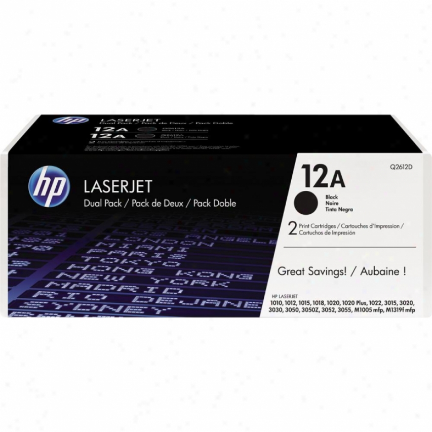 Hp 12a Black Dua1 Pack Laserjet Toner Cartridges Q2612d