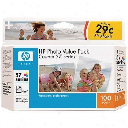 Hp 57 Series Ink With 4x6 Inch Premium Photo Paper Pack