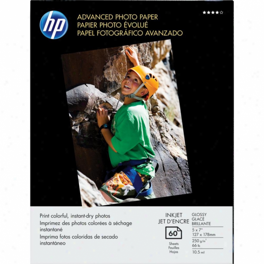 Hp Advanced Photo Paper, Glossy 60 Sheets 5 X 7-inch