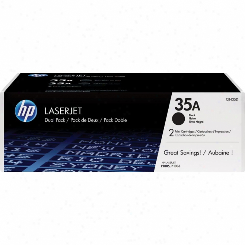 Hp Black Toner Cartridge Twin Pack, 35a Cb435ad