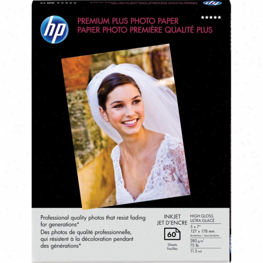 Hp High Gloss 5 X 7 Borderless Premium Plus Photo Paper