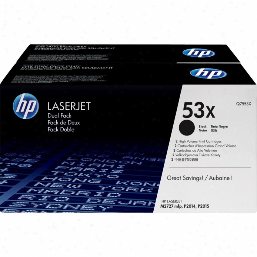 H0 Laseejet 53x Dual Pack Print Cartridge Q7553xd