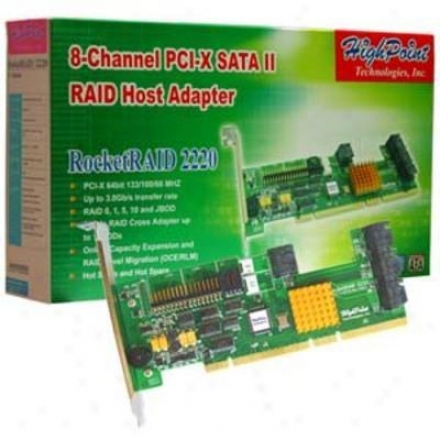 Hpt Usa/highpoint Tech Rocketraid2220 8 Channel Pcix