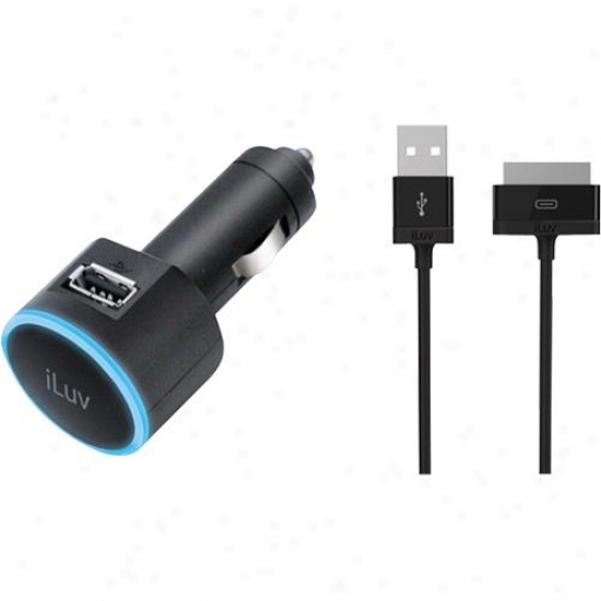 Iluv Usb Car Charger W/ Charger/sync Cable For Ipad - Iad562