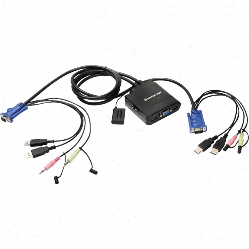 Iogear 2-port Usb Cable Kvm Switch Audio And Mic Gcs72u