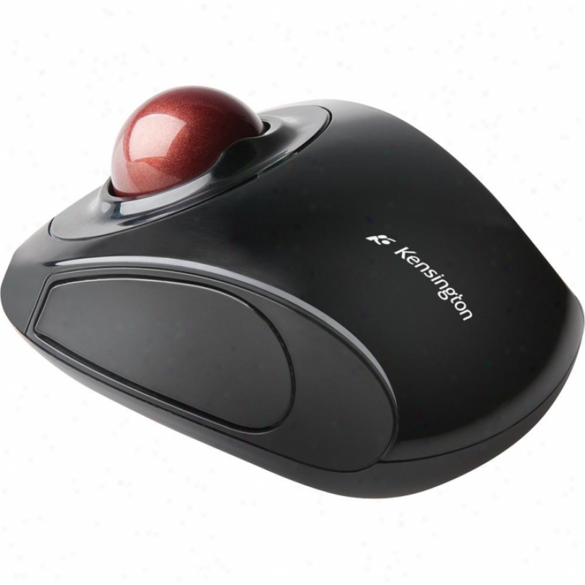 Kensington Orgit Wireless Mobile Trackball - Graphite W/ Ruby Red Trackball