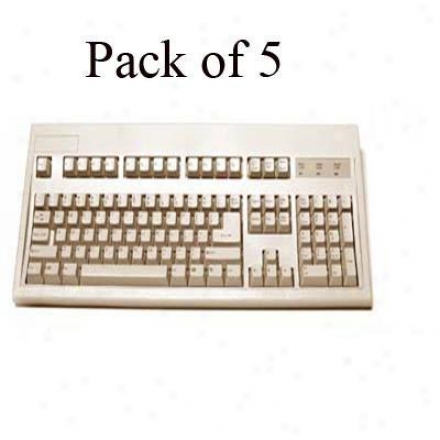 Keytronics Beige Ps2 Keyboard Rohs 5-pack