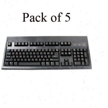 Keytronics Black Ps2 Keyboard Rohs 5-pack