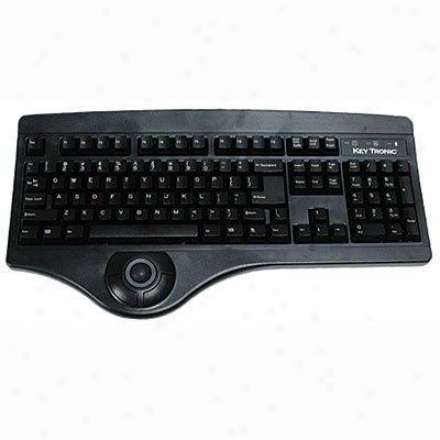 Keytronics Black Usb Keyboard W/trackball