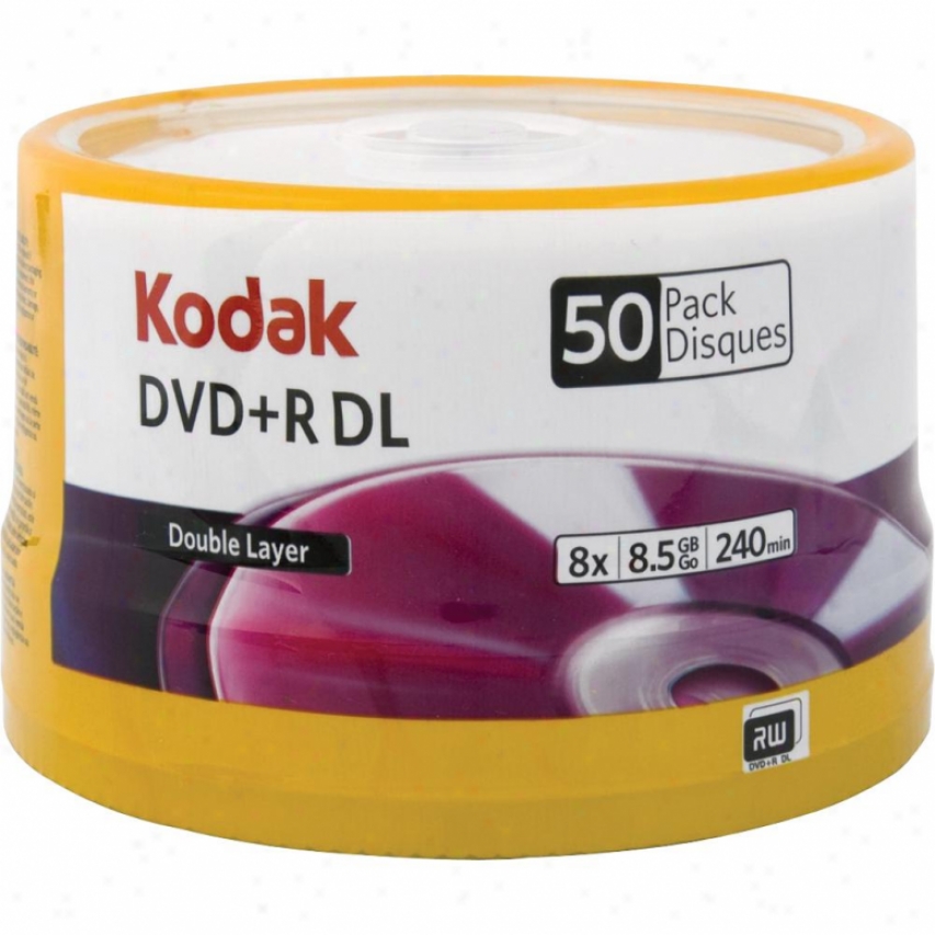 Kodak 8.5gb Dvd+r Dl 50 Pack Cake Box Dvd+rl85-50