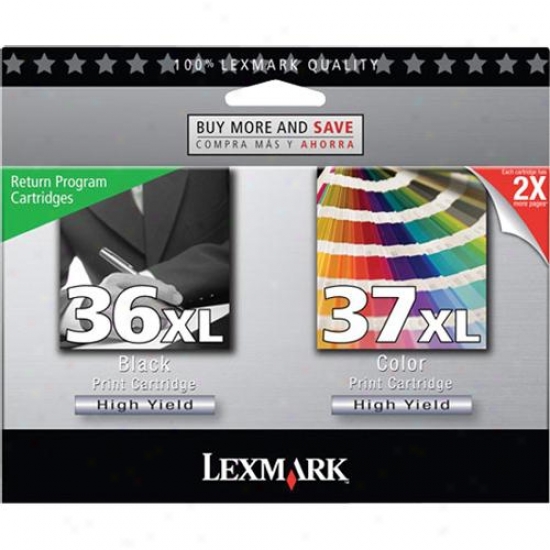 Lexmark Twin-pack #36xl, #37xl High Yield Reurn Program Print Cartridges